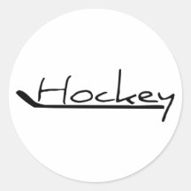 Hockey - Hockey With Hockey Stick Round Sticker