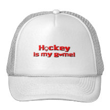 Hockey is my game!-female red hat