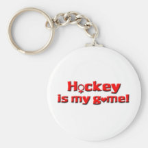 Hockey is my game-female red key chains