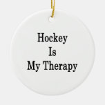 Hockey Is My Therapy Christmas Ornaments
