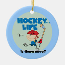 Hockey is There More T-shirts and Gifts Christmas Ornaments