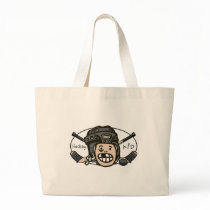 Hockey Kid Black Tote Bag