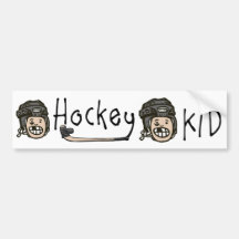 Hockey Kid Black Bumper Sticker