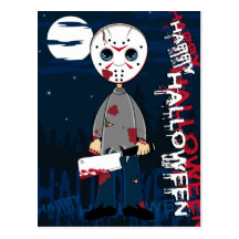 Hockey Mask Serial Killer Postcard
