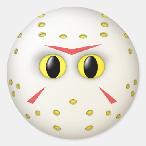 Hockey Mask Smiley Face Stickers
