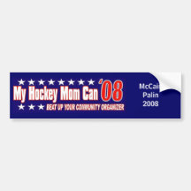 Hockey Mom vs. Community Organizer Bumper Sticker