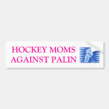 HOCKEY MOMS AGAINST PALIN BUMPER STICKER