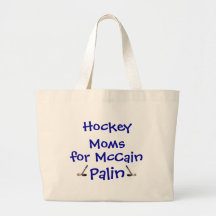 Hockey Moms for McCain Palin Canvas Bags
