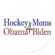 Hockey Moms for Obama Biden Stickers