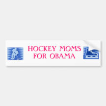 HOCKEY MOMS FOR OBAMA BUMPER STICKER