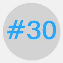 hockey number 30 round sticker