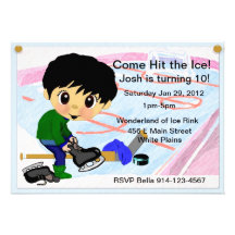 Hockey Party Custom Invitations