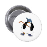 Hockey Penguin Pinback Button