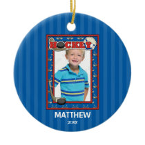 Hockey Photo Frame Kids Personalized Christmas ornaments