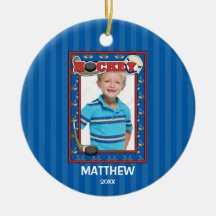 Hockey Photo Frame Kids Personalized Christmas Christmas Ornament