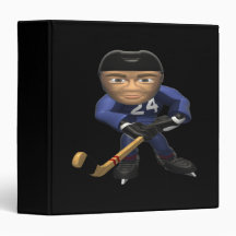 Hockey Player 3 Ring Binder