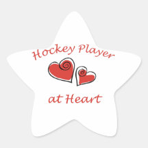 Hockey Player at Heart Stickers