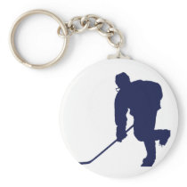 Hockey_Player_Blue Key Chain