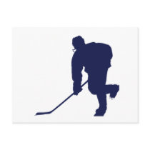 Hockey_Player_Blue Post Card