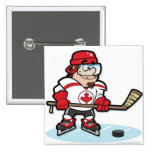 Hockey Player - Canada Button