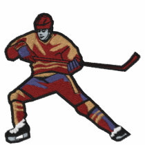 Hockey Player Embroidered Shirt