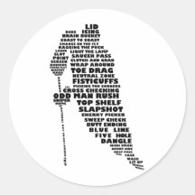 Hockey Player Text Art Stickers