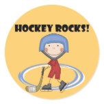 Hockey Rocks T-shirts and Gifts Round Stickers