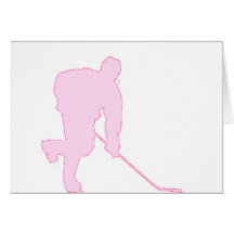 HOCKEY ROSE ET ROUGE CARTES DE VŒUX