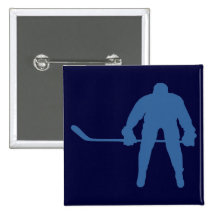 Hockey Silhouette Button