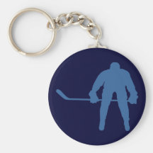 Hockey Silhouette Key Ring Keychain