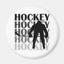 Hockey Silhouette T-shirts and Gifts Fridge Magnets