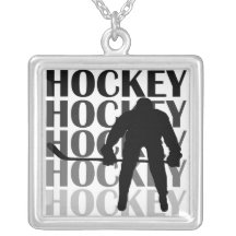 Hockey Silhouette T-shirts and Gifts Custom Jewelry