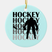 Hockey Silhouette T-shirts and Gifts Christmas Ornaments
