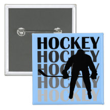 Hockey Silhouette T-shirts and Gifts Pin