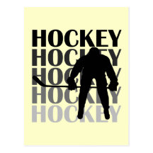 Hockey Silhouette T-shirts and Gifts Post Cards