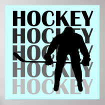 Hockey Silhouette T-shirts and Gifts Print
