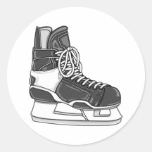 Hockey Skate Round Sticker