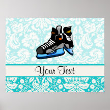 Hockey Skates; Damask