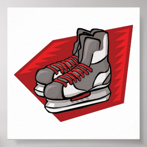 Hockey Skates Red Posters