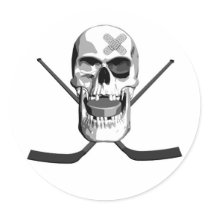 Hockey Skull Round Sticker