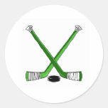 Hockey Sticks Round Sticker
