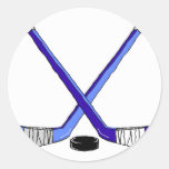 Hockey Sticks Round Sticker