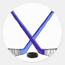 Hockey Sticks Round Sticker