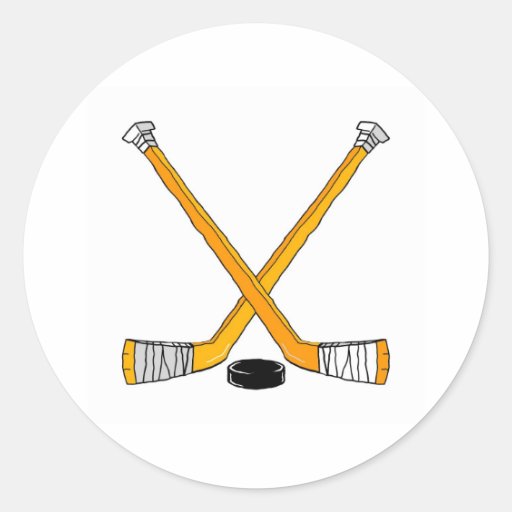 Hockey Sticks Round Stickers