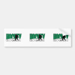 hockey text green bumper stickers
