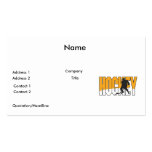 hockey text orange business card template