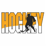 hockey text orange photo sculpture