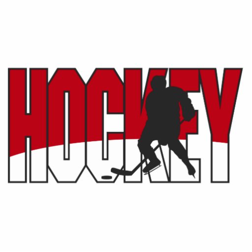 hockey text red cut out