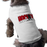 hockey text red pet t-shirt