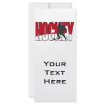 hockey text red rack cards